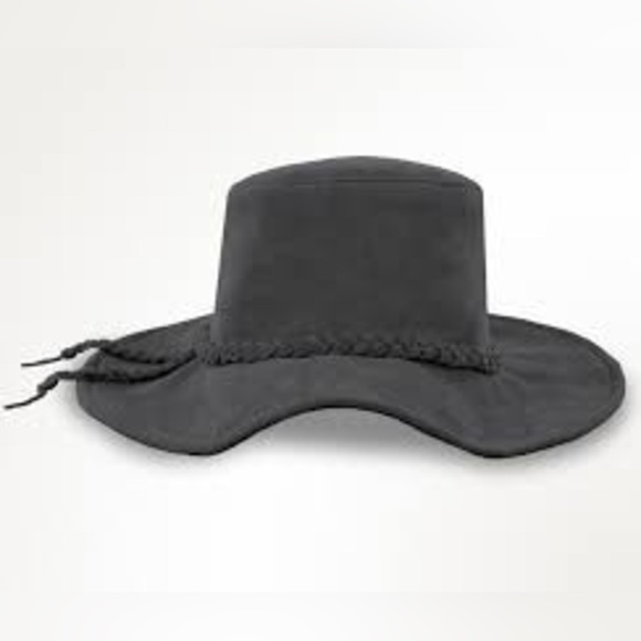 Minnetonka Women’s Parker Floppy Hat Grey Suede Leather Small NWT Boho Chic - Picture 1 of 4